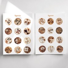 Henno Vintage Dallar ve Çiçek Temalı Sticker Seti (2'li Set A6) | Ajanda, Planlayıcı, Çıkartma