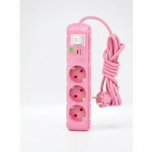 Akım Korumalı Usb’li Priz 3’lü – 3500W 16A – Type-C & USB Girişli Çoklu Priz – Aşırı Gerilim Korumalı