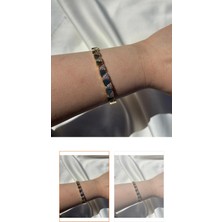 Afsel Jewelry ✨ Geometrik Taş Detaylı Gold Bileklik – Modern & Işıltılı ✨
