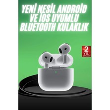 TKÇ Yeni Nesil Bluetooth Kulaklık Beyaz Çağrı Cevaplayabilen Kablosuz