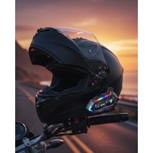 TKÇ 16 Mod Rgb Işıklı Motosiklet Intercom Çift Telefon Destekli