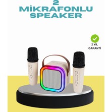 TKÇ LED Işıklı Taşınabilir Karaoke Hoparlör – USB & Aux Girişli