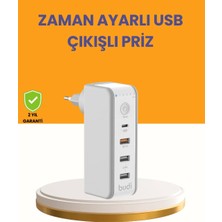 TKÇ Zaman Kontrollü Şarj Cihazı 30W Hızlı Şarj ve Çoklu USB Çıkışı