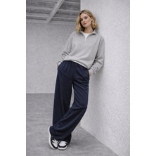 Kaktüs Moda Kadın Lacivert  Basic Eşofman Altı Rahat Kalıp Günlük Jogger 3 Iplik