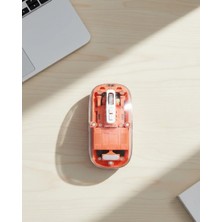 TKÇ Bluetooth ve USB Destekli Kablosuz Şeffaf Mouse Sessiz Kullanım
