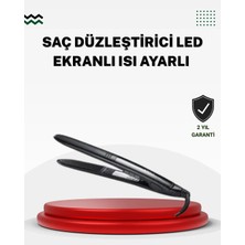 TKÇ 2025 Seri Profesyonel Isı Ayarlı Titanyum Kaplama Saç Düzleştirici Dijital Ekranlı
