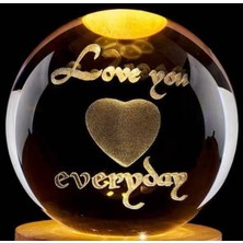 baytoptan Kalp I Love You Renk Değiştiren Işıklı Cam Küre 6cm