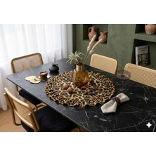 Angel's Collection Fırfırlı Leopar Desenli  Yuvarlak Runner