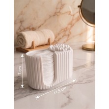 Modern Dekoratif Makyaj Pamuğu ve Kulak Çubuğu Düzenleyici Banyo Organizeri - Beyaz