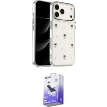 Elektronikçim Ieg™ iPhone 17 Pro Kılıf Yörünge Form - Siyah Bilvis 5in1 5d Magic Hayalet Cam Ekran Koruyucu
