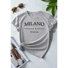 Nigrum Pardus Milano Baskılı %100 Pamuk Özel Üretim Kız Çocuk Modern T-Shirt