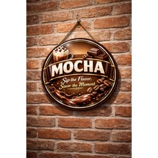 Mayeka Mocha Temalı Cafeler Kahveciler Baristalar Için Ahşap Duvar Kapı Dekoratif Süs Tablo
