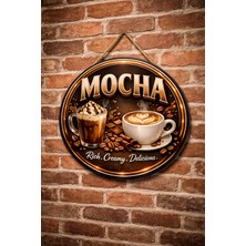 Mayeka Mocha Temalı Cafeler Kahveciler Baristalar Için Ahşap Duvar Kapı Dekoratif Süs Tablo