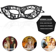 Samur Siyah Renk Kedi Model Dantel İşleme Parti Maskesi 12 No