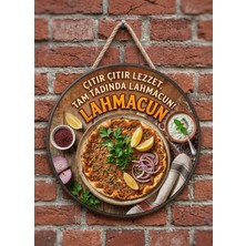 Mayeka Lahmacun Temalı Kebapçılar Restoranlar Lokantalar Için Ahşap Duvar Kapı Dekoratif Süs Tablo