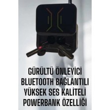 TKÇ Powerbankli Bluetooth Kulaklık Yüksek Ses Kaliteli Kablosuz