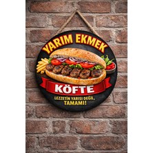 Mayeka Ekmek Arası Köfte Temalı Büfeler Cafeler Köfteciler Için Ahşap Duvar Kapı Dekoratif Süs Tablo