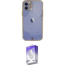 Elektronikçim Ieg™ iPhone 12 Kılıf Eksen Minimal Koleksiyonu - Siyah Bilvis 5in1 3D Magic Cam Ekran Koruyucu E