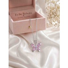 To Be Reborn Çelik Zirkon Taşlı Kelebek Model Kolye