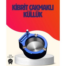 TKÇ Yuvarlak Metal Küllük Çakmak Entegreli Dayanıklı Yapı