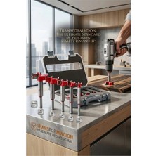 Bucuks Mey Ithalat® Pro-Series: 5’li Ahşap Menteşe Yuva Açma ve Hassas Delik Panç Seti - Karl Edition 722981