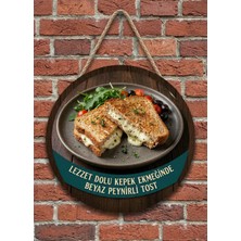 Mayeka Kepek Ekmeğinde Beyaz Peynirli Tost Temalı Büfeler Cafeler Tostçular Için Ahşap Duvar Kapı Dekoratif