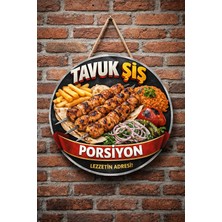 Mayeka Tavuk Şiş Porsiyon Temalı Kebapçılar Restoranlar Lokantalar Için Ahşap Duvar Kapı Dekoratif Süs Tablo