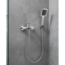 TKÇ Siyah Duş Seti El Duşu Başlığı Spiral Hortum Dayanıklı Banyo Duş Aksesuarı