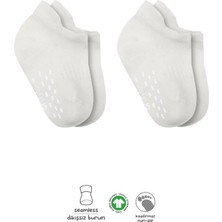 Bucuks Mey Ithalat®   2'li Sneakers Kaymaz Basic Penye Çorap 20103 Ekru Ekru