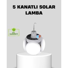 TKÇ Solar Güneş Enerjili ve USB Şarjlı 5 Kanatlı LED Kamp Lambası
