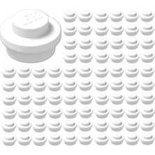 LEGO Yedek Parçalar: Plate Round: 100 Adet 1x1 Plate Round Parts White - Beyaz 4073