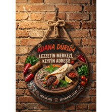 Mayeka Adana Dürüm Temalı Kebapçılar Restoranlar Lokantalar Için Ahşap Duvar Kapı Dekoratif Süs Tablo