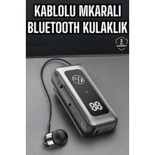 TKÇ Kablolu Bluetooth Kulaklık Kulak Içi Stereo Mikrofonlu Dijital Göstergeli
