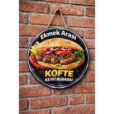 Mayeka Ekmek Arası Köfte Temalı Büfeler Cafeler Köfteciler Için Ahşap Duvar Kapı Dekoratif Süs Tablo