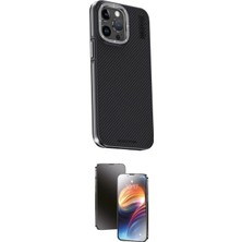 Elektronikçim Ieg™ iPhone 15 Pro Kılıf Kıvılcım Modern Özel Seri - Siyah 3D Antistatik Mat Seramik Nano Ek
