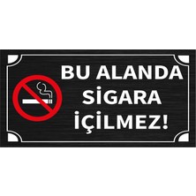 Mayeka Bu Alanda Sigara İçilmez Levha Siyah Metal Yönlendirme Tabelası Kişiye Özel