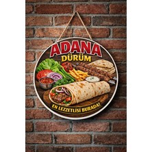 Mayeka Adana Dürüm Temalı Kebapçılar Restoranlar Lokantalar Için Ahşap Duvar Kapı Dekoratif Süs Tablo