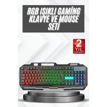 TKÇ Işıklı Oyuncu Q Klavye Mouse Seti Siyah Gaming Oyuncu Klavye