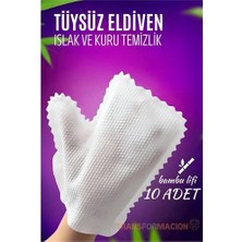 Bucuks Mey Ithalat® Tüysüz Temizlik Eldiveni Islak ve Kuru Temizlik Eldiveni Bambu Lifi 721474
