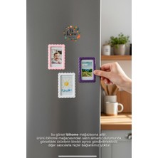 Bi Home Mini Çerçeve Magnet Seti 3'lü Farklı Renkler Buzdolabı Magnet Fotoğraf Çerçevesi Dekoratif Hediyelik Ev Ofis Süsü 3D Baskı