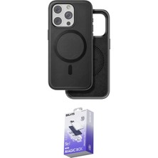 Elektronikçim Ieg™ iPhone 15 Pro Max Kılıf Pusula Işık Koleksiyonu - Siyah Bilvis 5in1 5d Magic Hayalet Cam