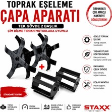 Staxx Power Toprak Eşeleme Çapa Aparatı Full Set 2 Başlıklı Benzinli Grup Tırpan Motor Başlıklarına Uyumlu