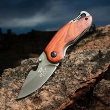 Knivox Browning Tombul 8-11 Ahşap Kabze Manuel Kamp Çakısı