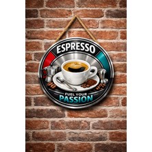 Mayeka Espresso Temalı Cafeler Kahveciler Baristalar Için Ahşap Duvar Kapı Dekoratif Süs Tablo