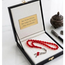 Özel Kutulu Isim Yazılan Tesbih, Harfli Kişiye Özel Ateş Kehribar Tesbih, Erkek Hediye Tesbih,