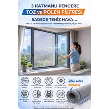 Yeni Nesil Sineklik -100X100CM Rulo - Toz Polen Filtresi -3 Katmanlı Pencere Filtresi - Odera