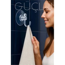 Bucuks Mey Ithalat® Şeffaf Askılı Vantuz Kanca | Banyo & Mutfak Duvar Askısı (4cm) - 1.36KG Taşıma 722496