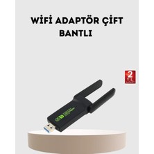 TKÇ Ultratekno Dual Band Wifi Adaptör – 1200 Mbps, USB 3.0, Çift Antenli, Geniş Kapsama Alanı ve Y