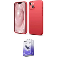 Elektronikçim Ieg™ iPhone 14 Kılıf Kozmos Yansıma Özel Seri - Siyah Bilvis 5in1 5d Magic Hayalet Cam Ekran K