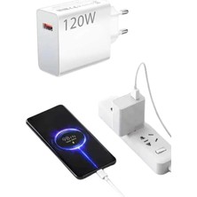 TKÇ Type C Yüksek Hızlı Şarj Aleti Beyaz 120W Ultra Uzun Ömürlü